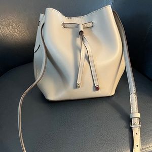 Lauren Ralph Lauren Silver Bucket Crossbody Bag